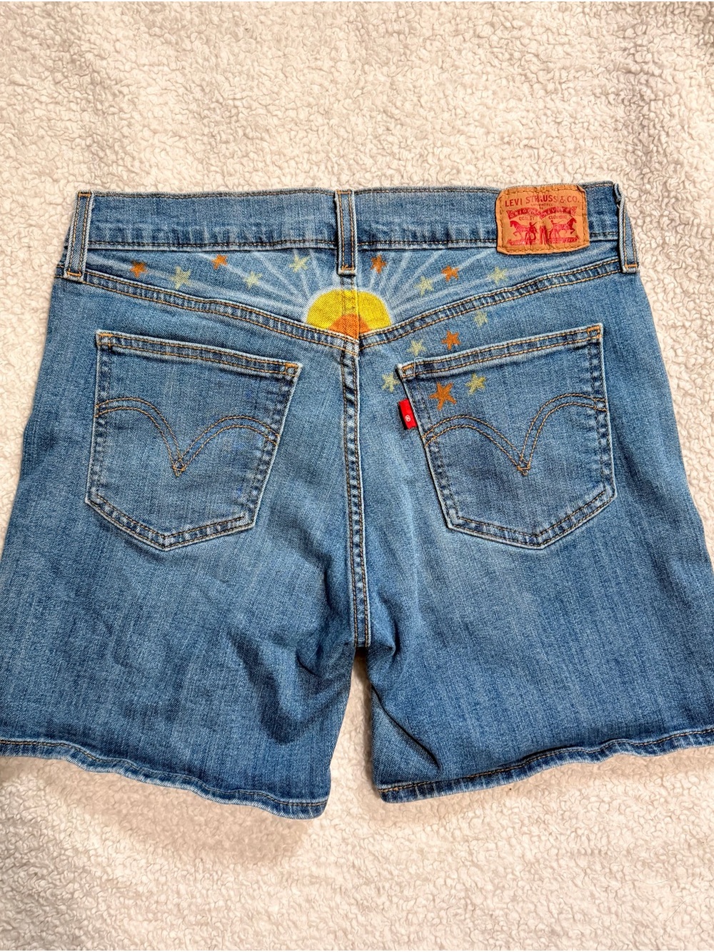 Levi's Blue Denim Shorts with Sun & Stars